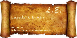 Lezsák Ervin névjegykártya