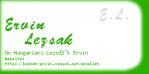 ervin lezsak business card